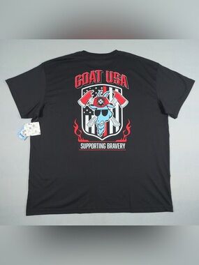 GOAT USA Black T- Shirt Size 3XL Made In USA New with Tags DISCONTINUED RARE